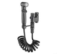 Pommeau de douche pour bidet avec double valve d'angle de sortie pour nettoyage hygiénique de salle de bain, kit de pulvérisation à pression réglable pour animaux domestiques et bébés (gris)
