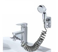 Pommeau de douche pour évier avec pulvérisateur à main et support réglable compatible avec robinets standard Construction ABS pour une utilisation fiable (inverseur en alliage de zinc)