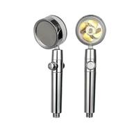 Pommeau de douche pressurisé à économie d'eau, rotation à 360°, double turbo, ventilateur à hélice pressurisé, accessoires de salle de bain(Gold G371A)