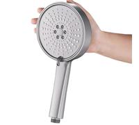 Pommeau de douche pressurisé multifonction à 5 modes - Grand panneau de pluie pour une expérience ultime de salle de bain (finition gris pistolet)