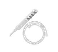 Pommeau de douche Pulsify E 100 EcoSmart blanc mat + flexible de douche HANSGROHE Designflex 200 cm blanc mat