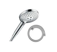 Pommeau de douche Raindance Select S EcoSmart 120 3 jets chromé + flexible de douche HANSGROHE Designflex 125 cm chromé