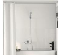Pommeau de douche rectangulaire chromé avec inverseur, kit de douche moderne pour salle de bain en laiton et plastique, surface brillante, nettoyage facile, idéal pour la salle de sport.