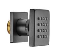 Pommeau de Douche réglable en Laiton Massif de 5 cm (2 Pouces), Fixation Murale, Jet latéral carré, pour Une expérience Spa, Gris - 1 pommeau de Douche