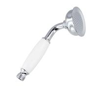 Pommeau de Douche Rétro en Laiton Chromé Poli, Design Victorien Traditionnel avec Poignée Céramique Économie d'eau et Anticalcaire Finition en Cuivre Argenté ou Chromée