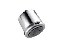 Pommeau de douche rond encastré mural for salle de bain, robinet en laiton chromé noir, mitigeur trois fonctions(Chrome head)