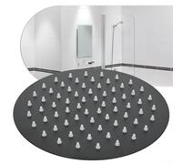 Pommeau de douche rond noir mat de 20,3 cm avec valve de mélange d'air interne pour une pression et un débit accrus