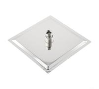 Pommeau de douche rond ou carré de 20,3 cm, en acier inoxydable 304 haute pression avec finition chromée polie, support mural ou plafond (carré)
