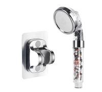 Pommeau de douche SPA haute pression, 3 fonctions, économie d'eau, pluie à main, accessoire de salle de bains, filtre à anions, douche(Mixed beads-Bracket)