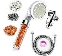 Pommeau de douche transparent haute pression 3 modes de pulvérisation économie d'eau facile à installer Filtre de douche entièrement en métal Effet pur Tuyau d'eau haut débit pour cheveux et corps