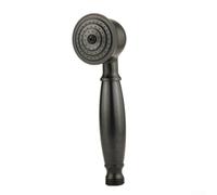 Pommeau de douche vintage rond en laiton haute pression pour salle de bain - Économie d'eau - Buse de pulvérisation amovible - Finition chromée - Noir