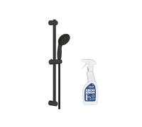 Pommeau de douche Vitalio Start 2 jets avec barre noir mat + nettoyant GrohClean