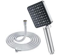 Pommeau de Douche avec Tuyau 1.6 m, YEAUPE PRO Pomme Douche Economie Deau avec 6 Modes, Filtre Pommeau Douche Carré (115 x 100 mm), Douchette Douche Salle de Bain Haute Pression Anti Calcaire, Chromé