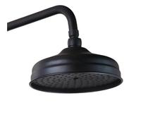 Pommeau de Duche 8'' Rainfall Shower Head Bathroom Faucet Black/Chrome/Golden Antique Brass Replacement(Black 02)