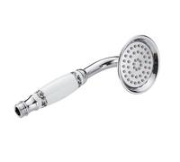 Pommeau de Duche Chrome/Antique Brass/Black Bronze Golden Brass Ceramic Handle Shower Head Telephone Style Bathroom Hand Spray(Chrome A)
