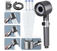 Pommeau de Duche Haute Pression avec 4 Filtre,Tuyau Douche 150cm et Support,Douchette Économique douche salle de bain Anti Calcaire