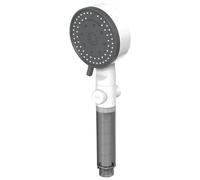 Pommeau de Duche Pommeau de douche 10 Modes pomme filtrée à haute pression une touche arrêt eau salle bain main buse Portable(White showerhead)
