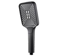 Pommeau de Duche Pommeau de douche 4 modes à pluie réglable, pomme grand débit, haute pression, économie d'eau, mélangeur, accessoires salle bains(Black)
