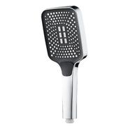 Pommeau de Duche Pommeau de douche 4 modes à pluie réglable, pomme grand débit, haute pression, économie d'eau, mélangeur, accessoires salle bains(Silver)