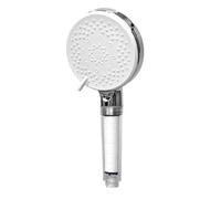 Pommeau de Duche Pommeau de douche 5 Modes grand panneau économie d'eau réglable haute pression Massage l'eau pomme avec filtre salle bain(White)