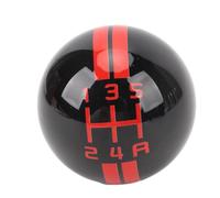 Pommeau de Levier de Vitesse, 5 Speed Shift Knob, Pommeau de Levier de Vitesse à 5 Vitesses, de Manuel à Boule Ronde avec 3 Adaptateurs pour 1967-2018 (Noir et rouge