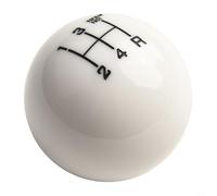 Pommeau de levier de vitesse 5 vitesses pour voiture vintage - Boule ronde en résine avec filetage 8 mm/10 mm/12 mm (Blanc)