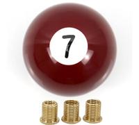 Pommeau de levier de vitesse à bille de voiture - Levier de vitesse de course de voiture à boule rouge avec 3 adaptateurs, accessoire de conversion de poignée de changement de vitesse à bille n° 7