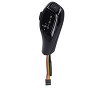 Pommeau de Levier de Vitesse Automatique à LED, KIMISS LED Pommeau de Levier de Vitesse de Voiture à Gauche Bouton Rouge Côté Entraînement Remplacement Lisse pour X3 E83(Noir brillant)