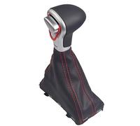 Pommeau de levier de vitesse automatique pour A4 A5 Q5 pour A6L C7 C6 A6 de voiture - Soufflet de levier de vitesse automatique en cuir - Noir et rouge