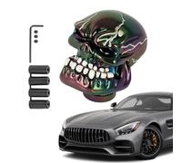 Pommeau de levier de vitesse de tête de mort de voiture, décoration de levier de vitesse intérieur modifié avec tête de mort, s'adapte à la plupart des voitures, ca