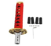 Pommeau de levier de vitesse en plastique et métal pour voitures manuelles, options de 15 cm et 20 cm, pour poignée Katana, compatibilité pour véhicules (15 cm, rouge)