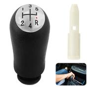 Pommeau de levier de vitesse manuel 5 vitesses pour Clio 4 - Pommeau de levier de vitesse en cuir PU avec adaptateur - levier de vitesse, adapté pour Renault Clio III, Megane 2 Laguna 2