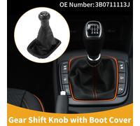 Pommeau de levier de vitesse manuel 6 vitesses avec couvercle No.3B0711113J - Pommeau levier vitesse voiture - pour VW Passat B5 B5.5 1998-2004 Plastique Simili Cuir Noir - 1 Pc