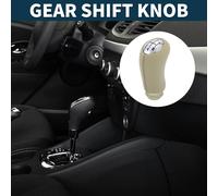 Pommeau De Levier De Vitesse Manuel à 5 Vitesses Pour Renault Clio Iii | Levier De Vitesses Avant Pour Bo?te De Vitesses Automobile Beige Noir Plastique Simili Cuir 1 Pièce
