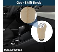 Pommeau De Levier De Vitesse Manuel à 6 Vitesses Pour Renault Captur I No.8200079112 | Pommeau De Levier De Vitesse En Plastique Beige Ton Argenté En Simili Cuir 1 Pièce