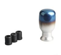 Pommeau de levier de vitesse manuel | Alliage d'aluminium, finition bleu brûlé, hauteur 80 mm, pour modification intérieure de voiture, adaptateurs inclus 8 mm