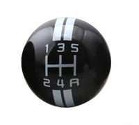 Pommeau de levier de vitesse manuel en acrylique pour voitures à 5 vitesses et 6 vitesses - Tête sphérique avec adaptateurs de filetage 8 mm/10 mm/12 mm, compatible avec R (5 noirs + blanc)