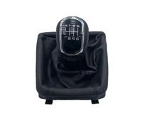 Pommeau de Levier de Vitesse pour Ford Focus 2 MK2 2005 2006 2007 2008, Petit Cadre, 5/6 Vitesses, Soufflet de Protection, Levier de Vitesse Manuel (argenté, 6 Vitesses)