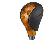 Pommeau de levier de vitesse pour transmission automatique Plus - Cuir synthétique ABS Construction grain de bois/texture fibre de carbone Remplacement direct (grain de bois jaune)
