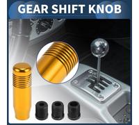 Pommeau de levier de vitesse pour voiture, 8,5 cm Universel pour všŠhicules Bo?te vitesses automatique et manuelle avec 3 adaptateurs en alliage d'aluminium ton or, 1 ensemble