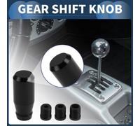 Pommeau de levier de vitesse pour voiture, 8cm Universel pour všŠhicules š€ Bo?te de vitesses automatique et manuelle avec 3 adaptateurs en alliage d'aluminium noir, 1 ensemble