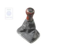 Pommeau de levier de vitesses (bois) avec soufflet en cuir pour Golf 4