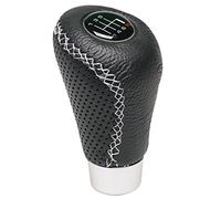 Pommeau Cuir Noir Avec Couture En Blanc