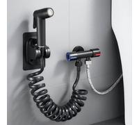 Pommeau de pulvérisateur de bidet de toilette à main, buse de douche pressurisée, robinet de bidet pulvérisateur portable, buse de rinçage de douche de toilette multifonctionnelle (noir)