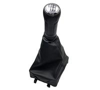 Pommeau De Vitesse Levier pour Polo 9N 9N2 9N3 2001 2002 2003 2004-2009 Pommeau de Levier de Vitesse Manuel Soufflet de Protection du Collier de démarrage Pommeau Vitesse(6 Speed Silver Black)