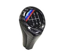 Pommeau De Vitesse Pommeau de levier de vitesse for BMW série 1 3 5 6 E46 E53 E60 E61 E63 E65 E81 E82 E83 E87 E90 E91 E92 X1 X3 X5 chromé mat en Fiber de carbone Levier De Vitesse(Carbon Line 6Speed)