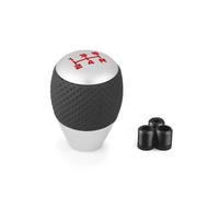 Pommeau De Vitesse Pommeau De Levier Vitesse Voiture À 5 Vitesses Avec Adaptateur M8 M10 M12 Universel En Aluminium Changement Cuir Niveau(Argent)