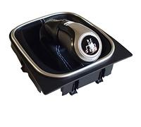 Pommeau De Vitesse Utilisation adaptée for VW Golf 6 for 5 A5 MK5 GTI GTD R32 2004-2008 MT Pommeau de levier vitesse à vitesses Shifter Lever Guêtre Boot Cover Collar(5 Speed white line)
