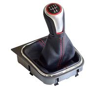 Pommeau De Vitesse Utilisation adaptée for VW Golf 6 for 5 A5 MK5 GTI GTD R32 2004-2008 MT Pommeau de levier vitesse à vitesses Shifter Lever Guêtre Boot Cover Collar(Option 1)