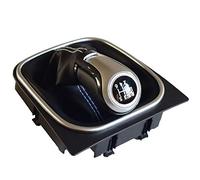 Pommeau De Vitesse Utilisation adaptée for VW Golf 6 for 5 A5 MK5 GTI GTD R32 2004-2008 MT Pommeau de levier vitesse à vitesses Shifter Lever Guêtre Boot Cover Collar(6 Speed white line)